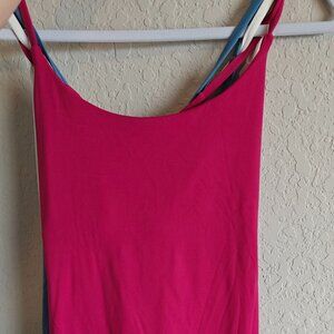 Halara Sporty Shorts Dress Athleisure Racerback Hot Pink Magenta Berry Medium